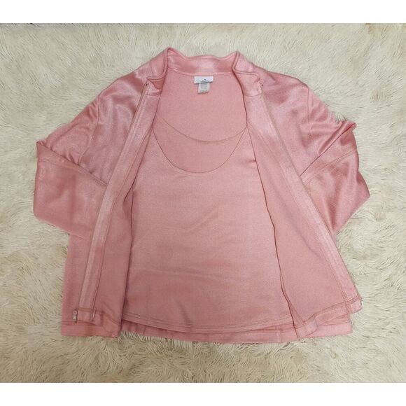 Caribe Vintage Metallic Pink 3 Piece Size XL Set Pants, Tank Top, Jacket - Picture 2 of 7
